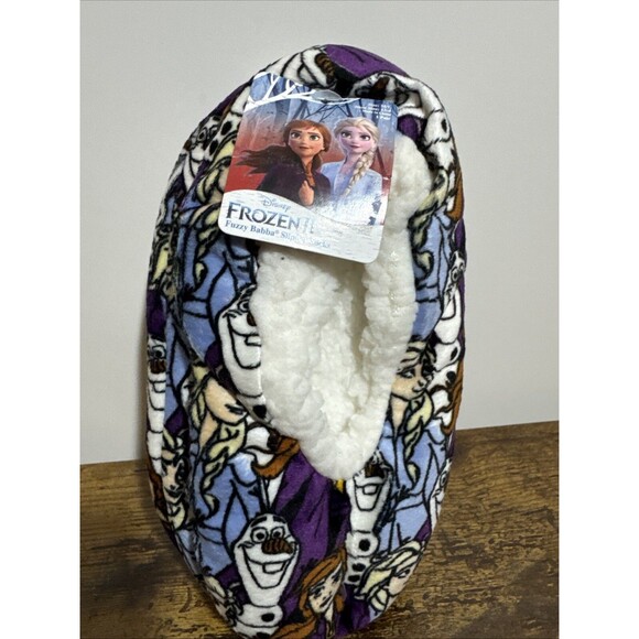 Disney Frozen Girl's Shoes Slippers Print Purple Size M/L - Picture 2 of 4